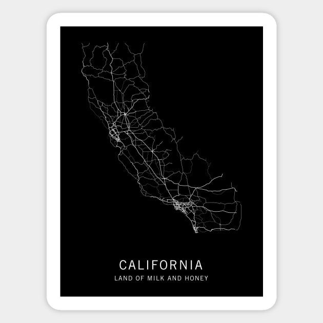 California State Road Map Sticker by ClarkStreetPress